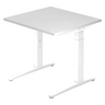 Bureau réglable en hauteur XTRA XB 8 WW en blanc avec plateau carré de hjh OFFICE PRO