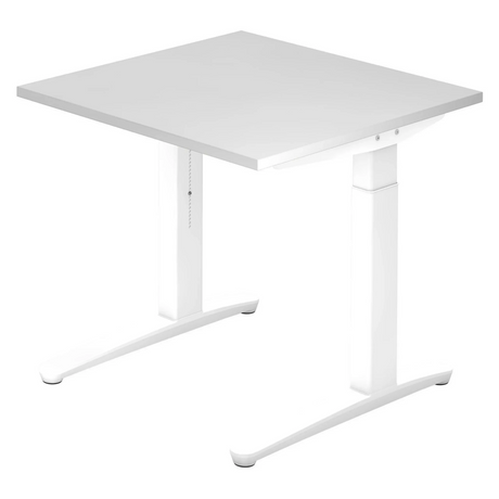 Bureau réglable en hauteur XTRA XB 8 WW en blanc avec plateau carré de hjh OFFICE PRO