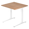 Bureau réglable en hauteur XTRA XB 8 WW avec plateau en noyer et piètement blanc de hjh OFFICE PRO
