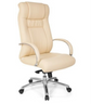 Siège pivotant XXL G 600 en similicuir beige avec accoudoirs en chrome de hjh OFFICE