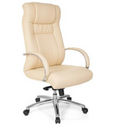 Siège pivotant XXL G 600 en similicuir beige avec accoudoirs en chrome de hjh OFFICE