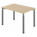 Bureau réglable en hauteur YAMA 12 G en chêne avec pieds gris graphite de hjh OFFICE PRO