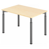 Bureau réglable en hauteur YAMA 12 G en érable et graphite avec quatre pieds ronds de hjh OFFICE PRO
