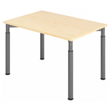 Bureau réglable en hauteur YAMA 12 G en érable et graphite avec quatre pieds ronds de hjh OFFICE PRO