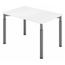 Bureau réglable en hauteur YAMA 12 G avec plateau blanc et pieds gris de hjh OFFICE PRO