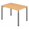 Bureau réglable en hauteur YAMA 12 G en hêtre et graphite avec quatre pieds ronds de hjh OFFICE PRO
