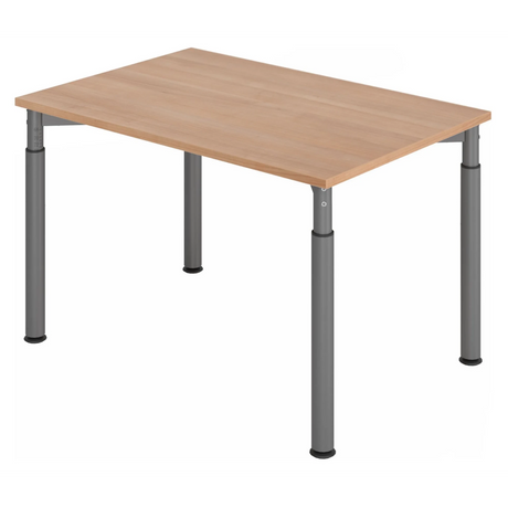 Bureau réglable en hauteur YAMA 12 G aspect noyer avec pieds gris graphite de hjh OFFICE PRO