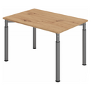 Bureau réglable en hauteur YAMA 12 G en chêne rustique avec pieds gris graphite de hjh OFFICE PRO