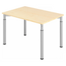Bureau réglable en hauteur YAMA 12 S aspect érable avec pieds argentés de hjh OFFICE PRO