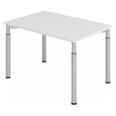 Bureau réglable en hauteur YAMA 12 S avec plateau gris et pieds argentés de hjh OFFICE PRO