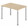 Bureau réglable en hauteur YAMA 12 S aspect chêne avec pieds argentés de hjh OFFICE PRO
