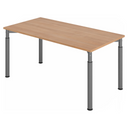 Bureau réglable en hauteur YAMA 16 G aspect noyer avec pieds graphite de hjh OFFICE PRO