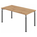 Bureau réglable en hauteur YAMA 16 G en chêne rustique avec pieds couleur graphite de hjh OFFICE PRO