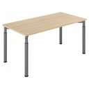 Bureau réglable en hauteur YAMA 16 G aspect chêne avec pieds gris graphite de hjh OFFICE PRO