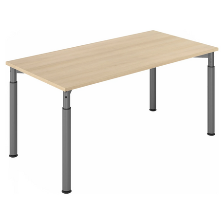Bureau réglable en hauteur YAMA 16 G aspect chêne avec pieds gris graphite de hjh OFFICE PRO