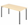 Bureau réglable en hauteur YAMA 16 G en érable et graphite avec quatre pieds ronds de hjh OFFICE PRO