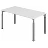Bureau réglable en hauteur YAMA 16 G avec plateau blanc et pieds gris de hjh OFFICE PRO