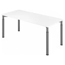 Bureau réglable en hauteur YAMA 19 G avec plateau blanc et pieds gris graphite de hjh OFFICE PRO