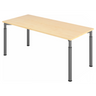 Bureau réglable en hauteur YAMA 19 G aspect érable avec pieds graphite de hjh OFFICE PRO