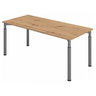 Bureau réglable en hauteur YAMA 19 G en chêne noueux avec pieds gris de hjh OFFICE PRO
