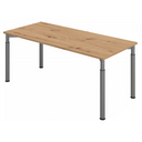 Bureau réglable en hauteur YAMA 19 G en chêne noueux avec pieds gris de hjh OFFICE PRO