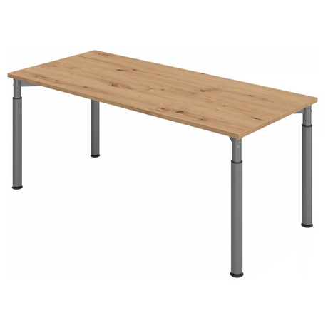 Bureau réglable en hauteur YAMA 19 G en chêne noueux avec pieds gris de hjh OFFICE PRO