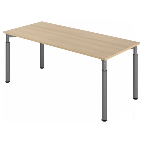 Bureau réglable en hauteur YAMA 19 G aspect chêne avec pieds couleur graphite de hjh OFFICE PRO
