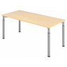 Bureau réglable en hauteur YAMA 19 S aspect érable avec pieds argentés de hjh OFFICE PRO
