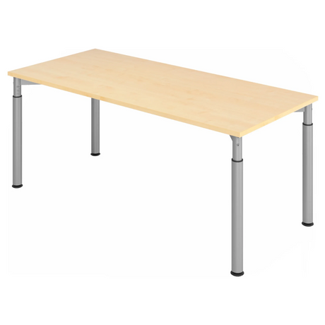 Bureau réglable en hauteur YAMA 19 S aspect érable avec pieds argentés de hjh OFFICE PRO