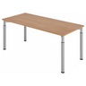 Bureau réglable en hauteur YAMA 19 S aspect noyer avec pieds argentés de hjh OFFICE PRO