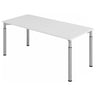 Bureau réglable en hauteur YAMA 19 S avec plateau gris et pieds argentés de hjh OFFICE PRO