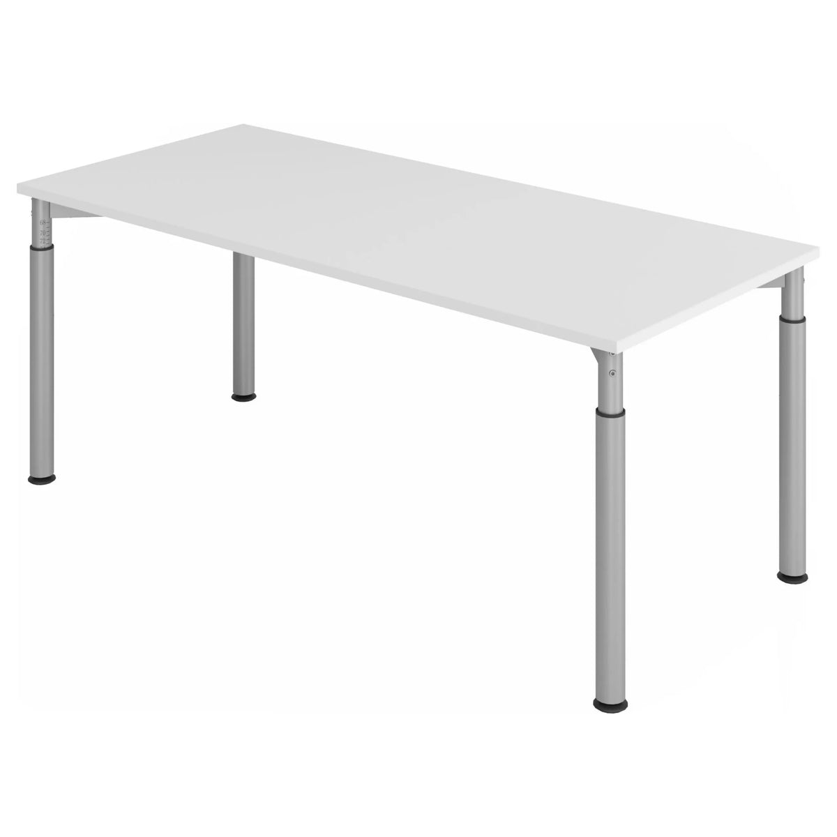 Bureau réglable en hauteur YAMA 19 S avec plateau gris et pieds argentés de hjh OFFICE PRO