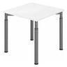 Bureau réglable en hauteur YAMA 8 G avec plateau blanc et pieds gris de hjh OFFICE PRO