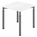 Bureau réglable en hauteur YAMA 8 G avec plateau blanc et pieds gris de hjh OFFICE PRO
