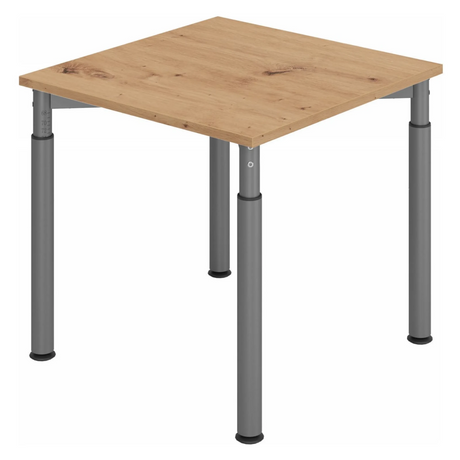 Bureau réglable en hauteur YAMA 8 G en chêne rustique avec pieds graphite de hjh OFFICE PRO