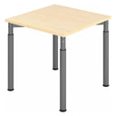 Bureau réglable en hauteur YAMA 8 G en érable et graphite avec plateau carré de hjh OFFICE PRO