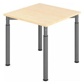 Bureau réglable en hauteur YAMA 8 G en érable et graphite avec plateau carré de hjh OFFICE PRO