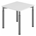 Bureau réglable en hauteur YAMA 8 G avec plateau blanc et pieds gris de hjh OFFICE PRO
