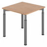 Bureau réglable en hauteur YAMA 8 G avec plateau en bois marron clair et pieds gris de hjh OFFICE PRO