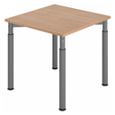 Bureau réglable en hauteur YAMA 8 G avec plateau en bois marron clair et pieds gris de hjh OFFICE PRO