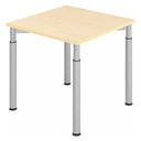 Bureau réglable en hauteur YAMA 8 S aspect érable avec pieds argentés de hjh OFFICE PRO
