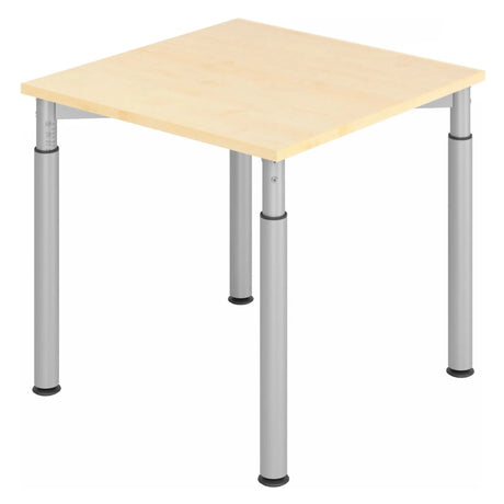 Bureau réglable en hauteur YAMA 8 S aspect érable avec pieds argentés de hjh OFFICE PRO