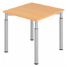 Bureau réglable en hauteur YAMA 8 S aspect hêtre avec pieds argentés de hjh OFFICE PRO