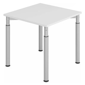 Bureau réglable en hauteur YAMA 8 S en gris et argent avec plateau carré de hjh OFFICE PRO