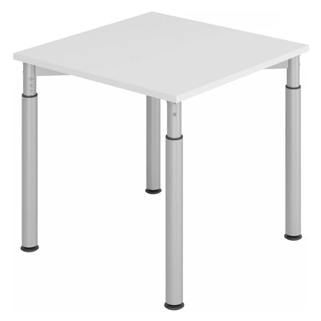Bureau réglable en hauteur YAMA 8 S en gris et argent avec plateau carré de hjh OFFICE PRO