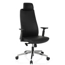 Siège de direction de qualité professionnelle YUCANO I noir avec appui-tête et pied en étoile poli de hjh OFFICE