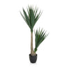 Kunstpflanze YUCCA in Grün mit schmalen Blättern und schwarzem Topf von hjh OFFICE