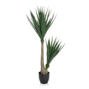 Plante artificielle YUCCA en vert avec des feuilles étroites et un pot noir de hjh OFFICE