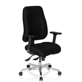 Siège de bureau de qualité professionnelle ZENIT COMFORT noir avec accoudoirs et base brillante de hjh OFFICE
