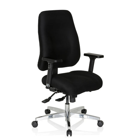 Siège de bureau de qualité professionnelle ZENIT COMFORT noir avec accoudoirs et base brillante de hjh OFFICE
